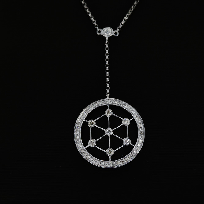 1P213 Diamond Pendant with Necklace